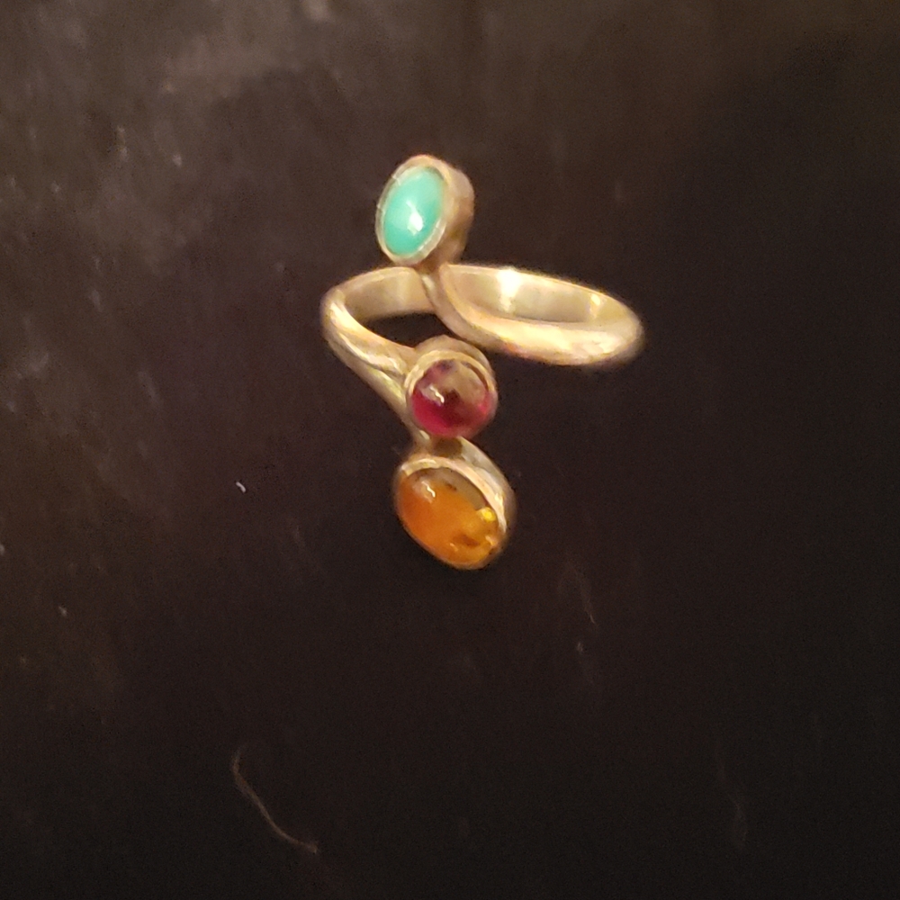 Silver Multi-Stone Ring - image 1